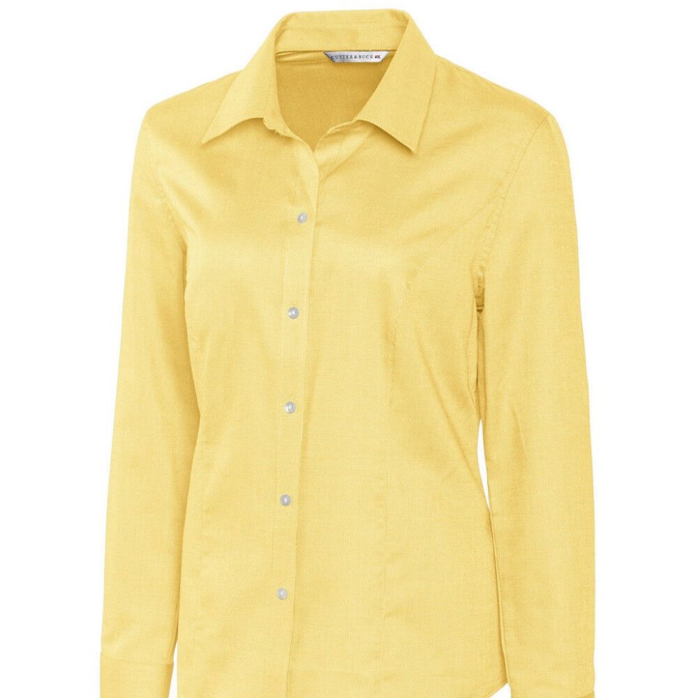 NWT Cutter & Buck Woman's yellow button shirt size